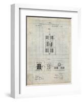 PP1095-Antique Grid Parchment Tesla Regulator for Alternate Current Motor Patent Poster-Cole Borders-Framed Giclee Print