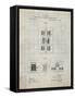 PP1095-Antique Grid Parchment Tesla Regulator for Alternate Current Motor Patent Poster-Cole Borders-Framed Stretched Canvas