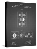 PP1095-Black Grid Tesla Regulator for Alternate Current Motor Patent Poster-Cole Borders-Stretched Canvas