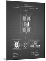 PP1095-Black Grid Tesla Regulator for Alternate Current Motor Patent Poster-Cole Borders-Mounted Giclee Print