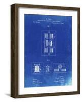 PP1095-Faded Blueprint Tesla Regulator for Alternate Current Motor Patent Poster-Cole Borders-Framed Giclee Print