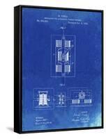 PP1095-Faded Blueprint Tesla Regulator for Alternate Current Motor Patent Poster-Cole Borders-Framed Stretched Canvas