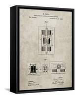 PP1095-Sandstone Tesla Regulator for Alternate Current Motor Patent Poster-Cole Borders-Framed Stretched Canvas