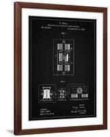 PP1095-Vintage Black Tesla Regulator for Alternate Current Motor Patent Poster-Cole Borders-Framed Giclee Print