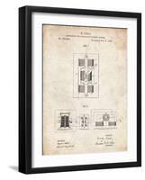 PP1095-Vintage Parchment Tesla Regulator for Alternate Current Motor Patent Poster-Cole Borders-Framed Giclee Print