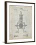 PP1096-Antique Grid Parchment Tesla Steam Engine Patent Poster-Cole Borders-Framed Giclee Print