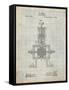 PP1096-Antique Grid Parchment Tesla Steam Engine Patent Poster-Cole Borders-Framed Stretched Canvas