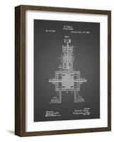 PP1096-Black Grid Tesla Steam Engine Patent Poster-Cole Borders-Framed Giclee Print