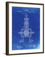 PP1096-Faded Blueprint Tesla Steam Engine Patent Poster-Cole Borders-Framed Giclee Print