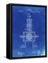 PP1096-Faded Blueprint Tesla Steam Engine Patent Poster-Cole Borders-Framed Stretched Canvas