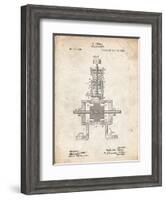 PP1096-Vintage Parchment Tesla Steam Engine Patent Poster-Cole Borders-Framed Giclee Print