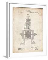 PP1096-Vintage Parchment Tesla Steam Engine Patent Poster-Cole Borders-Framed Giclee Print