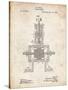 PP1096-Vintage Parchment Tesla Steam Engine Patent Poster-Cole Borders-Stretched Canvas