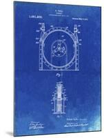 PP1097-Faded Blueprint Tesla Turbine Patent Poster-Cole Borders-Mounted Giclee Print