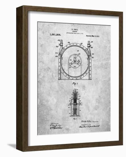 PP1097-Slate Tesla Turbine Patent Poster-Cole Borders-Framed Giclee Print