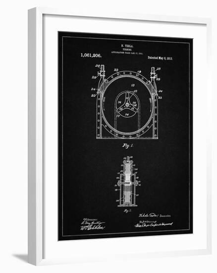 PP1097-Vintage Black Tesla Turbine Patent Poster-Cole Borders-Framed Giclee Print