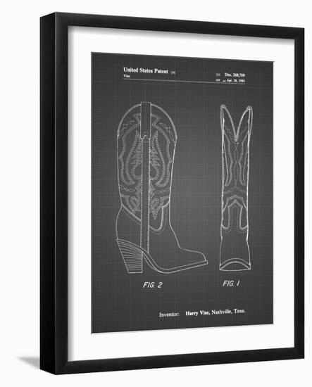 PP1098-Black Grid Texas Boot Company 1983 Cowboy Boots Patent Poster-Cole Borders-Framed Giclee Print