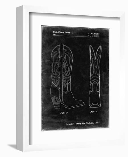 PP1098-Black Grunge Texas Boot Company 1983 Cowboy Boots Patent Poster-Cole Borders-Framed Giclee Print