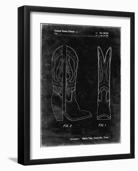 PP1098-Black Grunge Texas Boot Company 1983 Cowboy Boots Patent Poster-Cole Borders-Framed Giclee Print