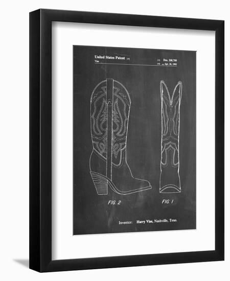 PP1098-Chalkboard Texas Boot Company 1983 Cowboy Boots Patent Poster-Cole Borders-Framed Giclee Print