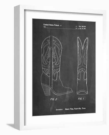 PP1098-Chalkboard Texas Boot Company 1983 Cowboy Boots Patent Poster-Cole Borders-Framed Giclee Print