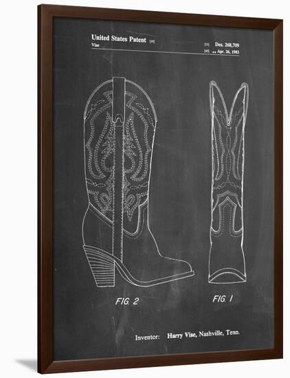 PP1098-Chalkboard Texas Boot Company 1983 Cowboy Boots Patent Poster-Cole Borders-Framed Giclee Print