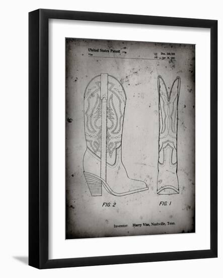 PP1098-Faded Grey Texas Boot Company 1983 Cowboy Boots Patent Poster-Cole Borders-Framed Giclee Print