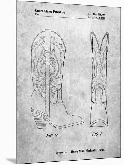 PP1098-Slate Texas Boot Company 1983 Cowboy Boots Patent Poster-Cole Borders-Mounted Giclee Print