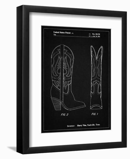 PP1098-Vintage Black Texas Boot Company 1983 Cowboy Boots Patent Poster-Cole Borders-Framed Giclee Print