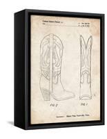 PP1098-Vintage Parchment Texas Boot Company 1983 Cowboy Boots Patent Poster-Cole Borders-Framed Stretched Canvas