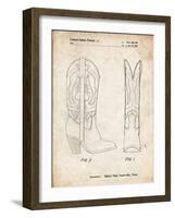 PP1098-Vintage Parchment Texas Boot Company 1983 Cowboy Boots Patent Poster-Cole Borders-Framed Giclee Print