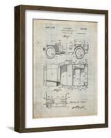 PP11 Antique Grid Parchment-Borders Cole-Framed Giclee Print