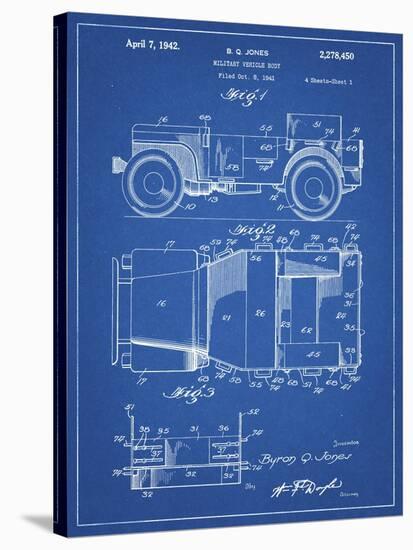 PP11 Blueprint-Borders Cole-Stretched Canvas