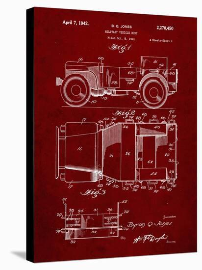 PP11 Burgundy-Borders Cole-Stretched Canvas