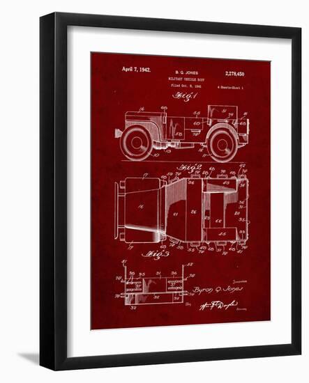 PP11 Burgundy-Borders Cole-Framed Giclee Print