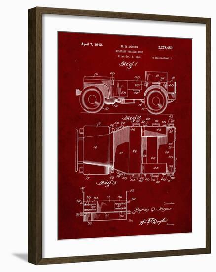 PP11 Burgundy-Borders Cole-Framed Giclee Print