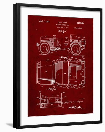 PP11 Burgundy-Borders Cole-Framed Giclee Print