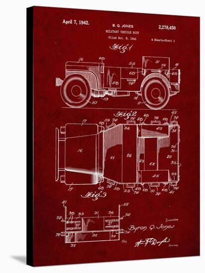 PP11 Burgundy-Borders Cole-Stretched Canvas