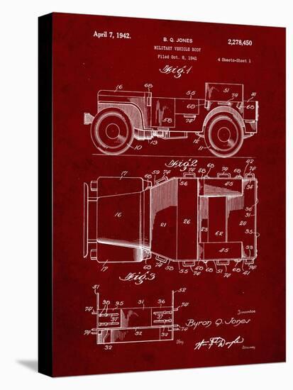 PP11 Burgundy-Borders Cole-Stretched Canvas