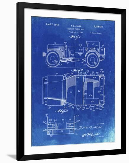 PP11 Faded Blueprint-Borders Cole-Framed Giclee Print