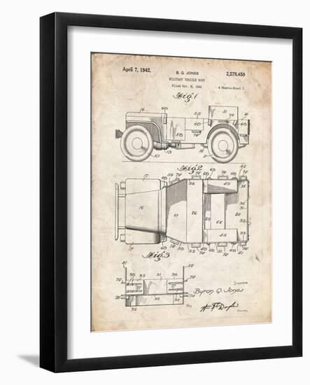 PP11 Vintage Parchment-Borders Cole-Framed Giclee Print