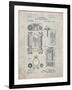 PP110-Antique Grid Parchment Hollerith Machine Patent Poster-Cole Borders-Framed Giclee Print