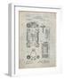 PP110-Antique Grid Parchment Hollerith Machine Patent Poster-Cole Borders-Framed Giclee Print