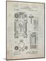 PP110-Antique Grid Parchment Hollerith Machine Patent Poster-Cole Borders-Mounted Giclee Print