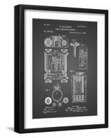 PP110-Black Grid Hollerith Machine Patent Poster-Cole Borders-Framed Giclee Print