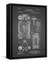 PP110-Black Grid Hollerith Machine Patent Poster-Cole Borders-Framed Stretched Canvas