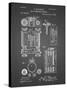 PP110-Black Grid Hollerith Machine Patent Poster-Cole Borders-Stretched Canvas