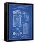 PP110-Blueprint Hollerith Machine Patent Poster-Cole Borders-Framed Stretched Canvas