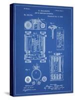 PP110-Blueprint Hollerith Machine Patent Poster-Cole Borders-Stretched Canvas