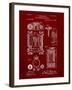 PP110-Burgundy Hollerith Machine Patent Poster-Cole Borders-Framed Giclee Print